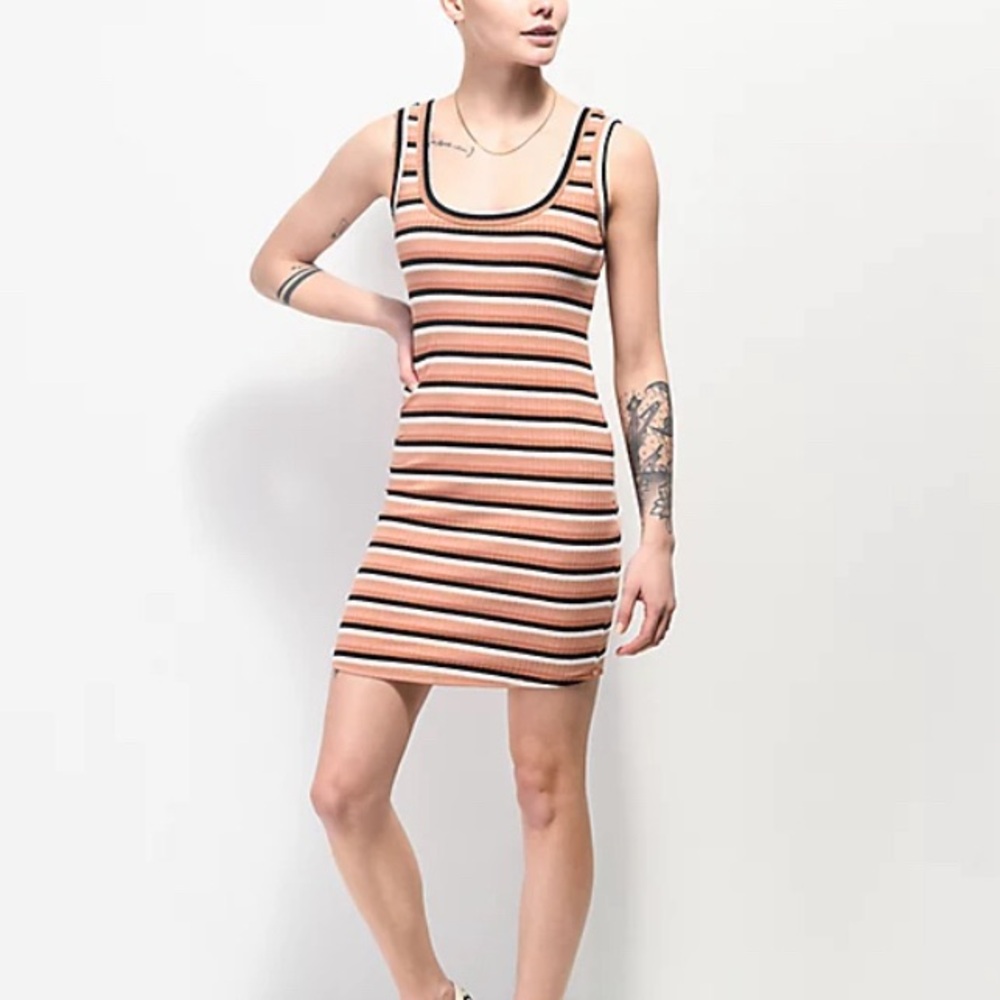 Lunachix Striped Sleeveless Bodycon Dress Size Medium